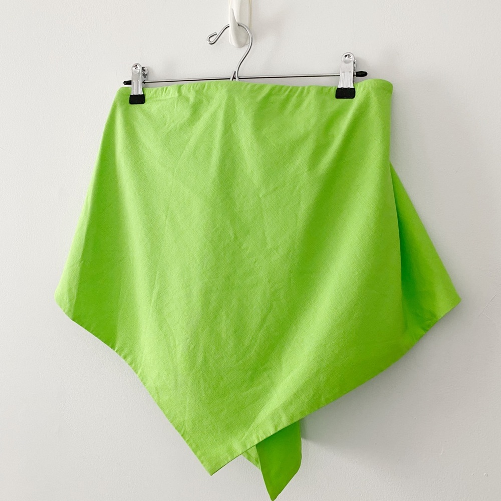 L’Academie Darragh Linen Strapless Handkerchief Top in Lime Green NWT - Picture 7 of 9